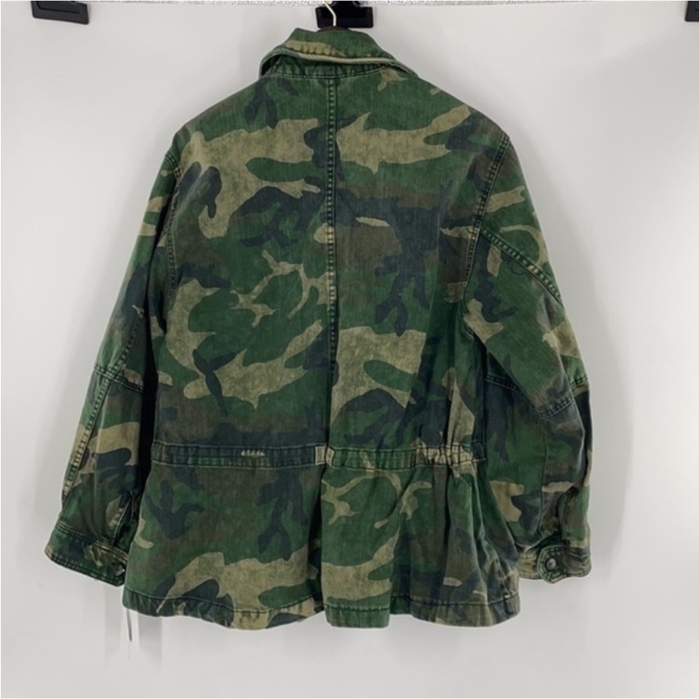 FREE PEOPLE Seize The Day Green Camo Print Utility Jacket - Picture 16 of 16
